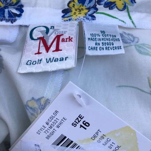 NWT On Your Mark Floral Print Women’s Golf Shorts sized 16. 100% Cotton - Picture 8 of 11